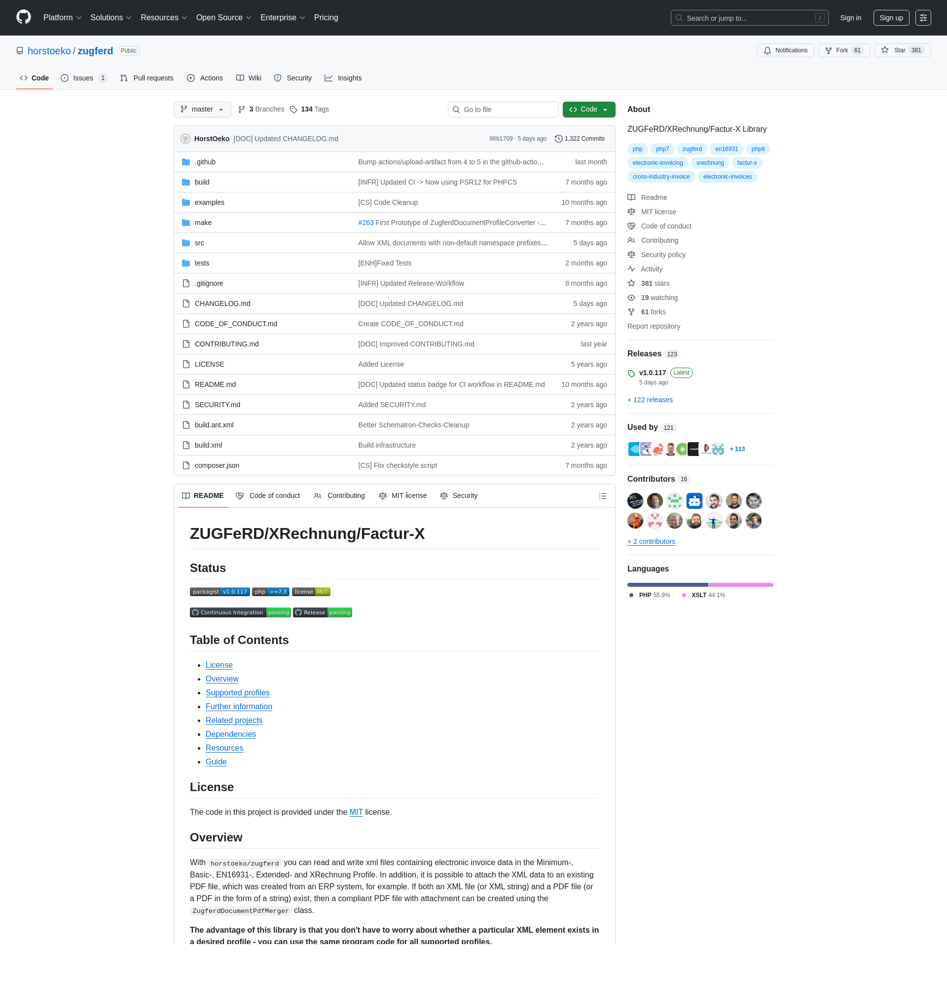 PHP bibliothèque horstoeko-zugferd